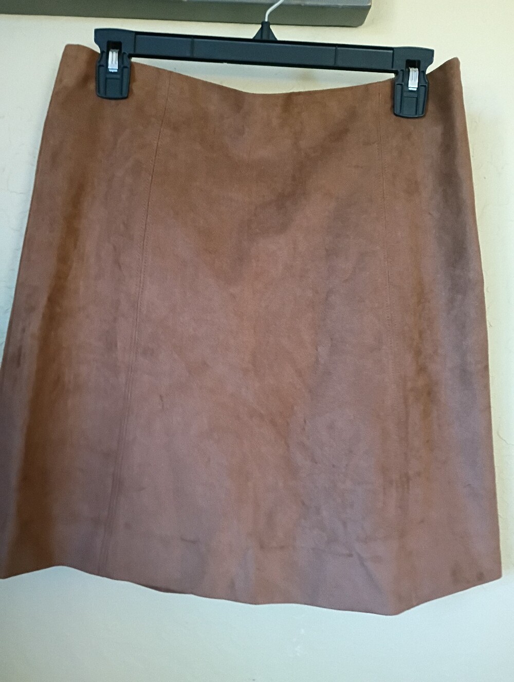 A-Line Faux Suede Brown Skirt